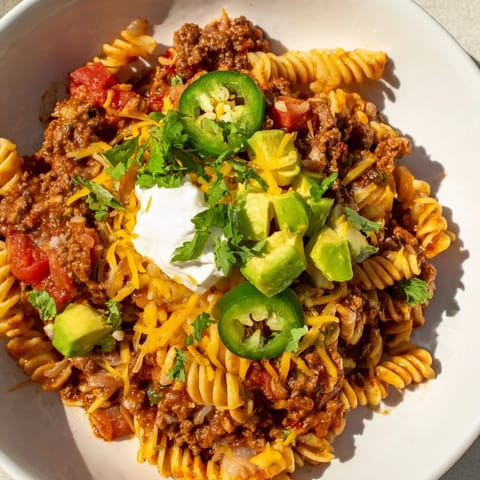 Beef Taco Pasta Skillet