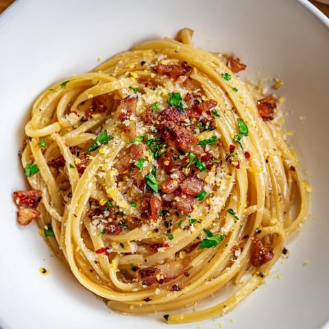 Crispy Bacon Linguine Pasta