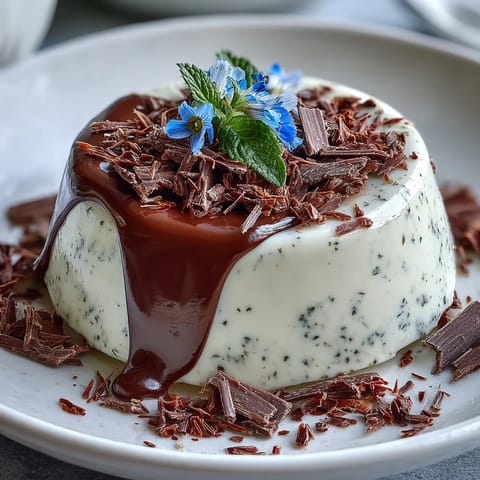 Silky Hojicha Panna Cotta with smooth texture, perfect for an elegant Japanese-inspired dessert finale.