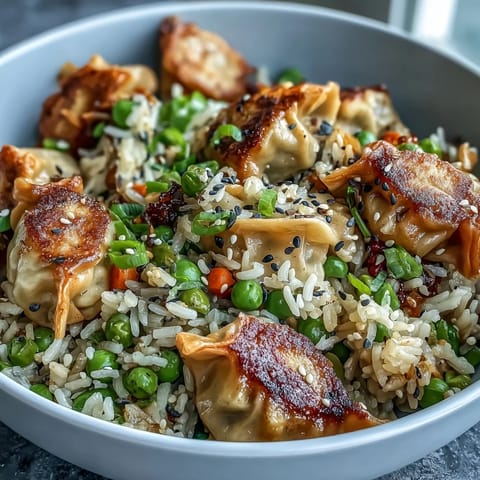 Chopped dumplings sizzle in a wok with ginger, garlic, and soy sauce for a savory weeknight meal.