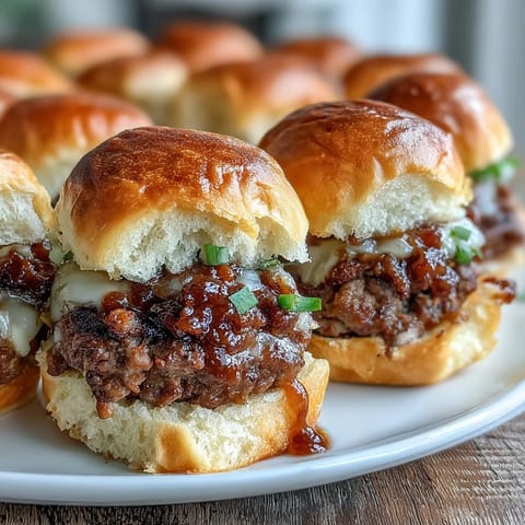 Freshly prepared Mini Smash Burger Rolls served hot with creamy special sauce and crispy beef patties.