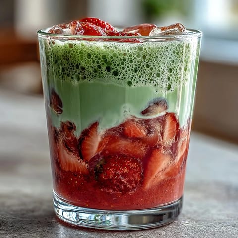 Strawberry Matcha Iced Latte #1163