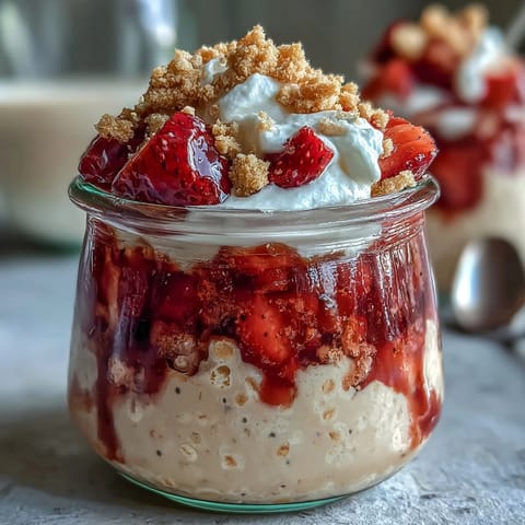 Strawberry Shortcake Overnight Oats
