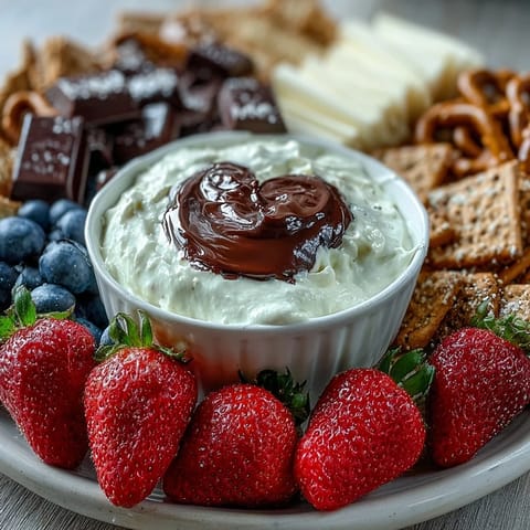Galentines Leftover Strawberry Snack Board with Yogurt Dip, featuring vibrant strawberries and a creamy dip, arranged on a colorful platter with pretzels and crackers.