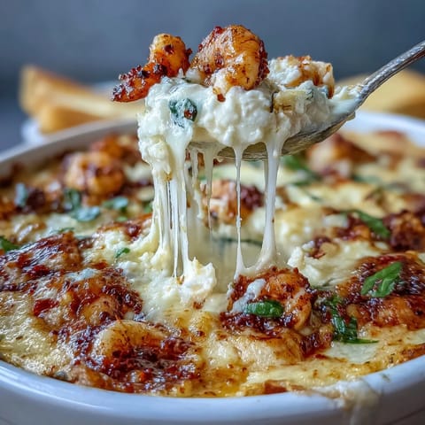 Southern-inspired crawfish dip featuring sautéed vegetables, smoked paprika, and Monterey Jack cheese served with toasted baguette slices.  