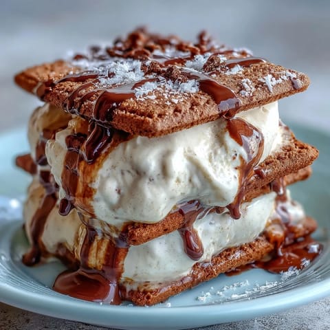 Vanilla Bean Frappuccino Ice Cream Sandwiches: creamy vanilla bean ice cream between rich espresso cookies, a frozen coffeehouse treat.