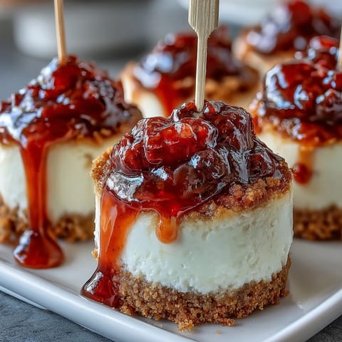 Decadent cheesecake bites with buttery graham crust, topped with fresh berries and festive diploma picks for graduation parties.