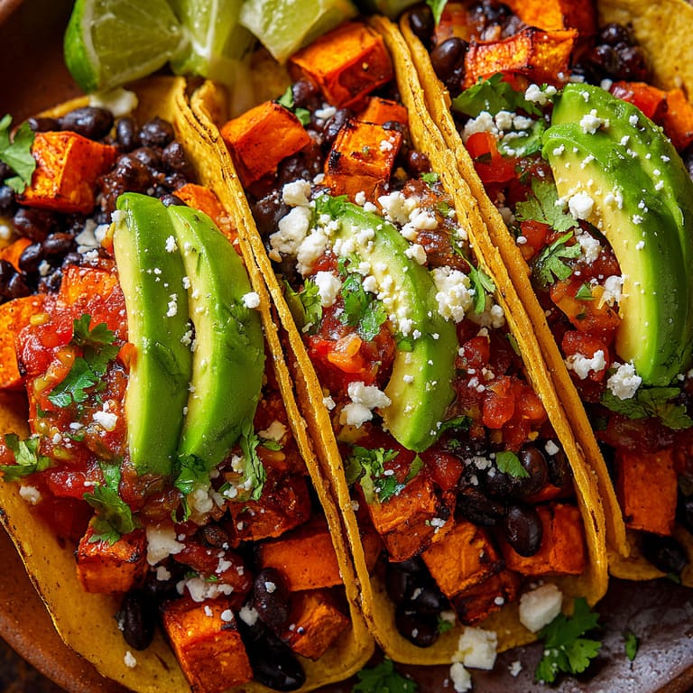 Sweet potato and black bean tacos.