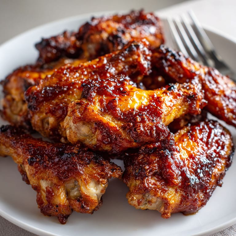 A plate of cooked chicken wings.