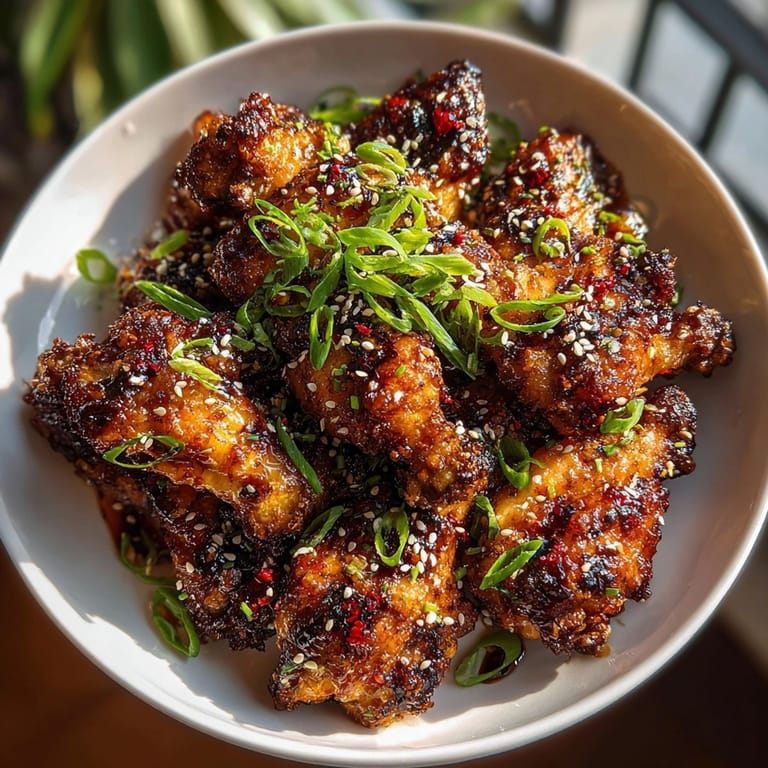 Crispy baked Black Magic Bat Wing Chicken Wings coated in a deep umami black garlic sauce.