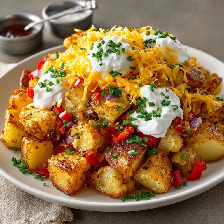 Easy Cheesy Potato Skillet recipe: Rustic, comforting dish with tender potatoes and melted cheddar.