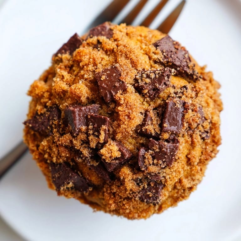 Warm, spiced Pumpkin Chocolate Chip Muffins streusel-topped and ready to serve with coffee.