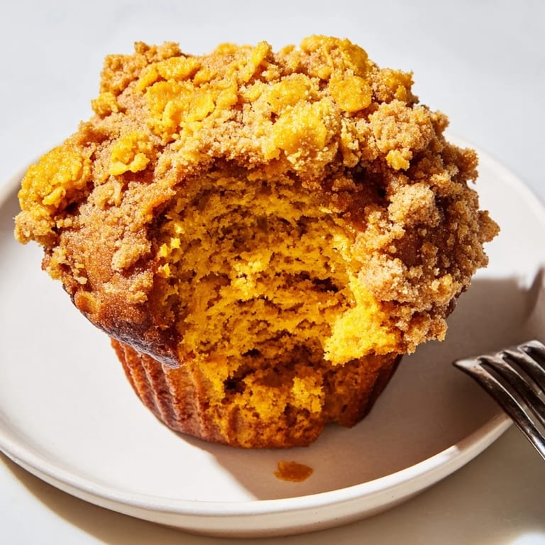 Golden Buttery Pumpkin Cornflake Muffins with a sweet, crunchy topping, perfect for sharing.
