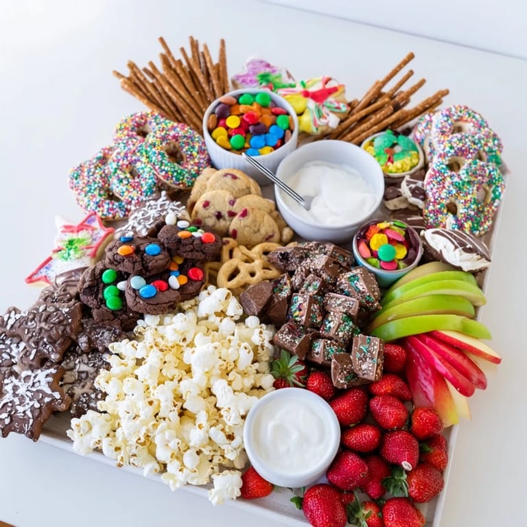 An inviting spread of sugary delights and seasonal treats on a wooden platter.