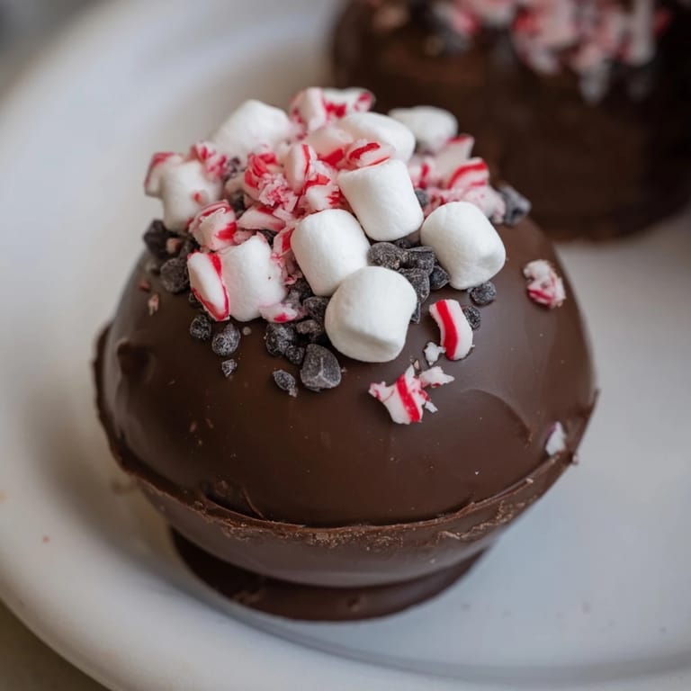 A close-up of melted, bubbly Budget-Friendly Hot Cocoa Bomb Cups, ready for a warm winter drink.
