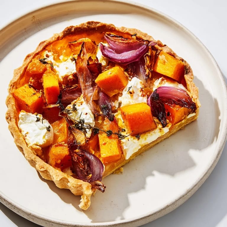 Flaky crust and vibrant roasted vegetables shine in this stunning Feuilles d'Érable Tartes Salées d'Automne.