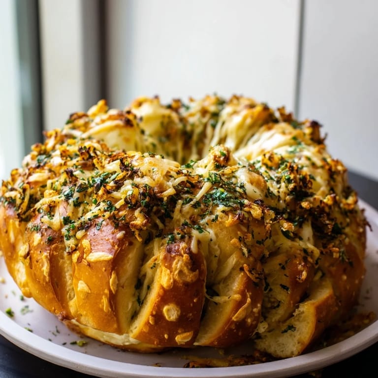A close-up of the flavorful Savory Herb and Cheese Olive Wreath, showcasing herbs, olives, and melted cheese inside.