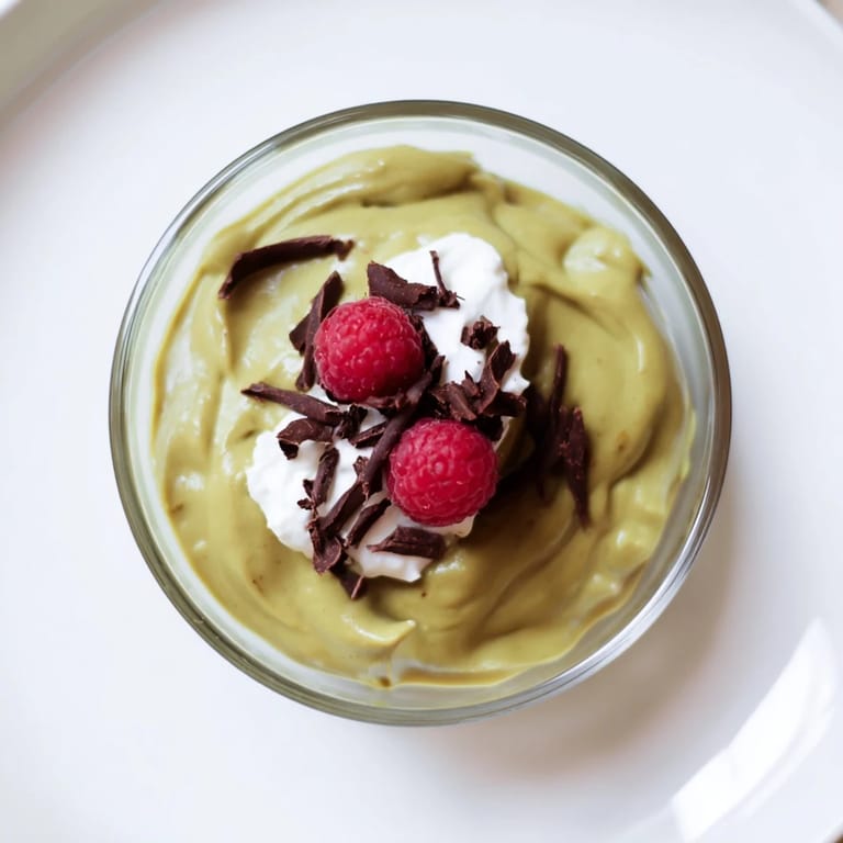 A close-up of decadent avocado chocolate pudding, a vegan dessert perfect for chocolate lovers.