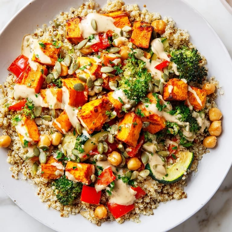 Enjoy this wholesome vegan Quinoa Buddha Bowl, a flavorful and nutritious meal, ready in under an hour.