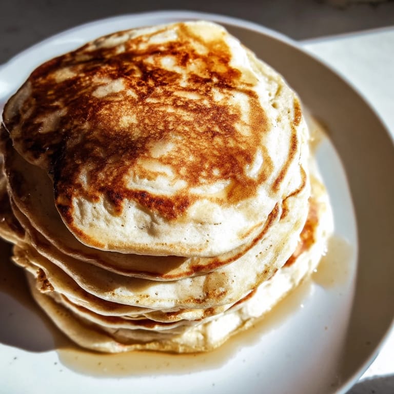 Protein Power Pancakes served warm with a dollop of Greek yogurt and sliced bananas.