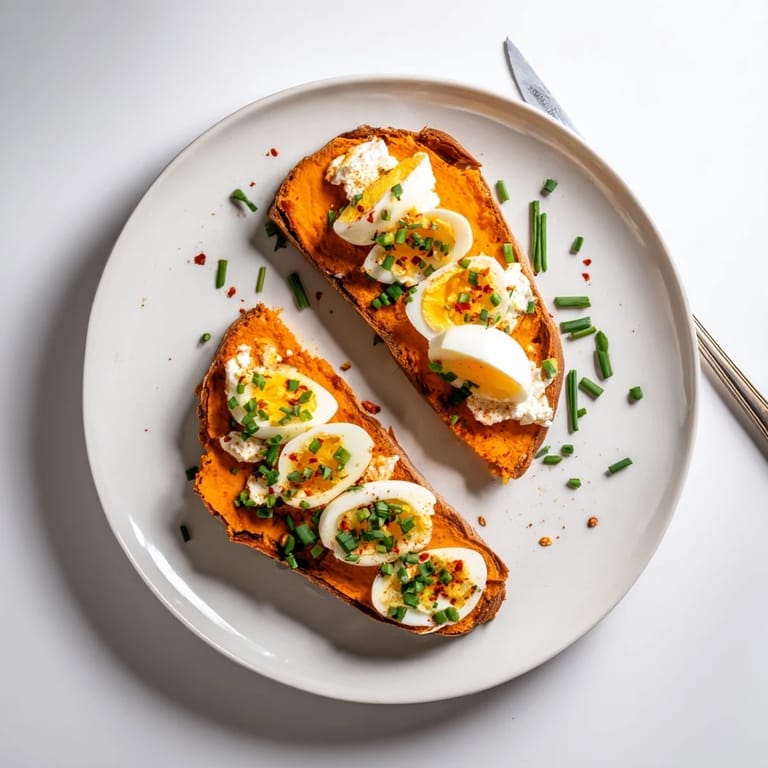 Golden brown sweet potato toast variations with creamy peanut butter, sliced bananas, and crunchy granola for a sweet breakfast.