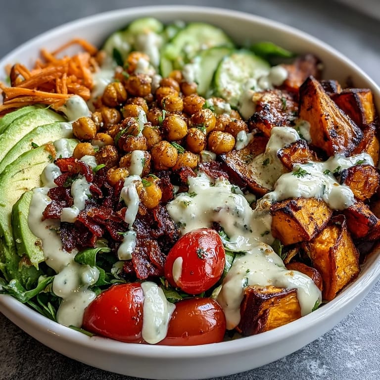 Savory Breakfast Buddha Bowl ready to enjoy with hearty roasted components.