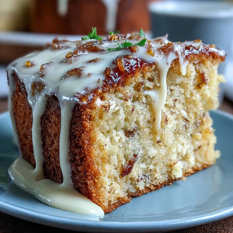 Slices of Heavenly Blood Orange Yogurt Cake, revealing a moist, tender crumb flecked with orange zest.