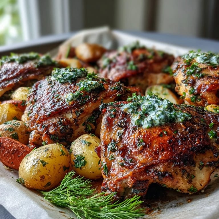 Serve this one-pan meal hot from the oven, garnished with fresh parsley and a glass of Sauvignon Blanc for a perfect pairing.
