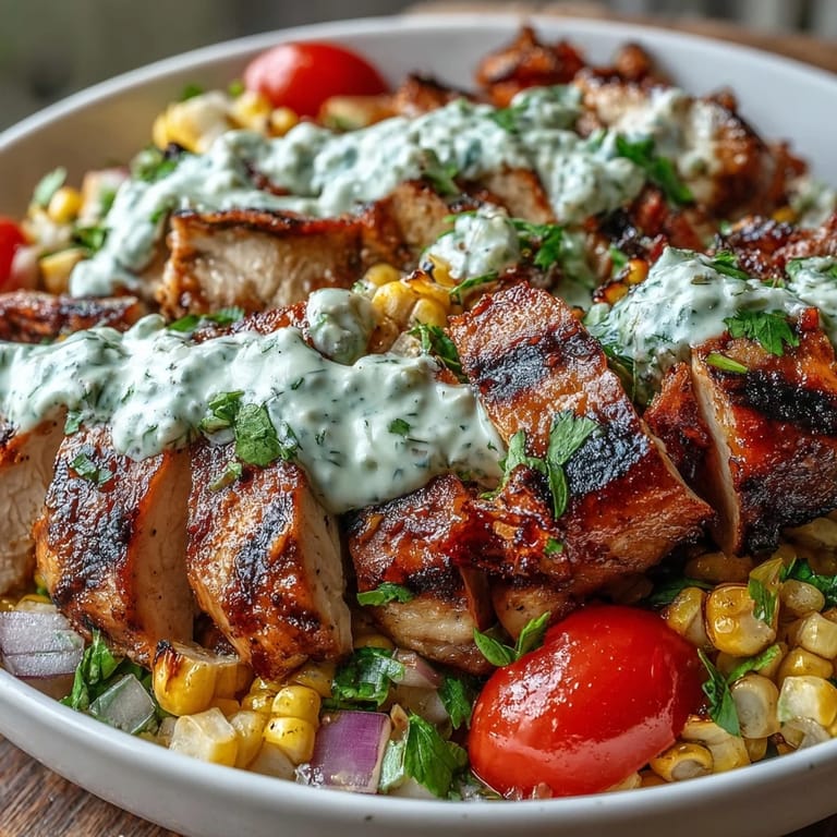 Freshly chopped romaine, cherry tomatoes, and red onion create a crisp base for the Healthy Chicken and Street Corn Bowls, garnished with crumbled cotija cheese.