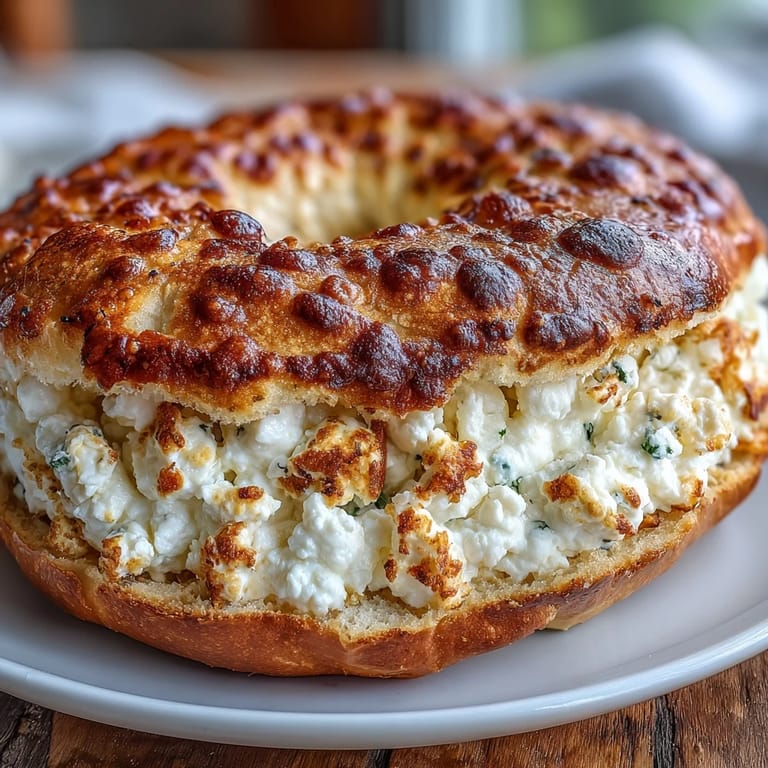 Wholesome cottage cheese bagels with a sprinkle of everything bagel seasoning, offering a nutritious twist on a classic favorite.  