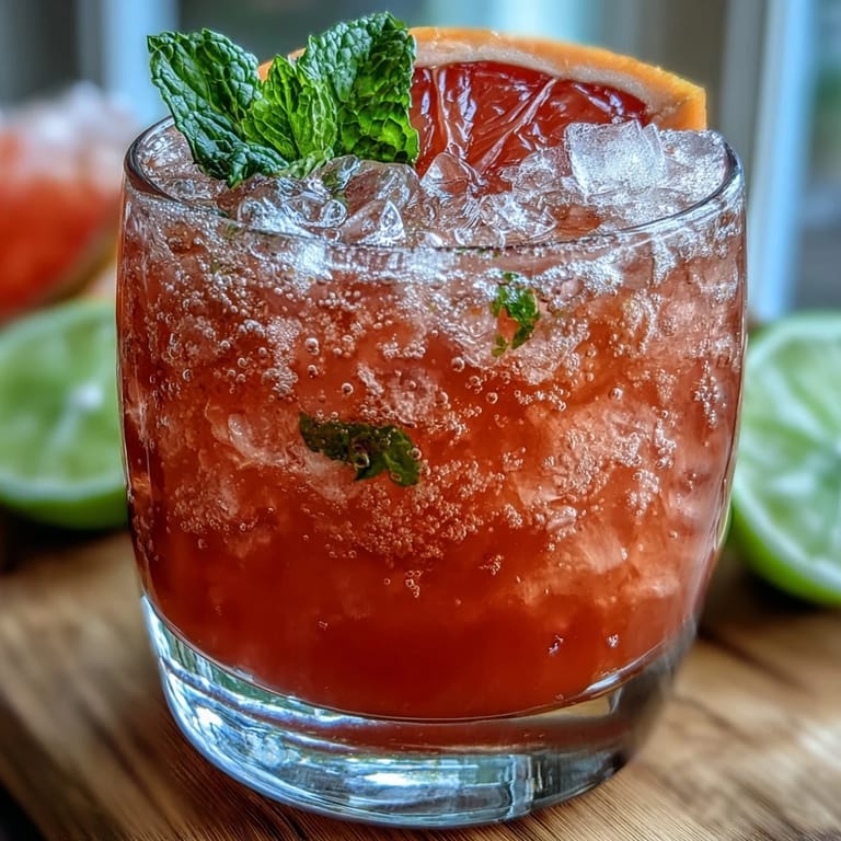 A colorful glass of Sparkling Spring Citrus Mocktail, blending zesty grapefruit and lime juice with sparkling water for a refreshing, alcohol-free sip.