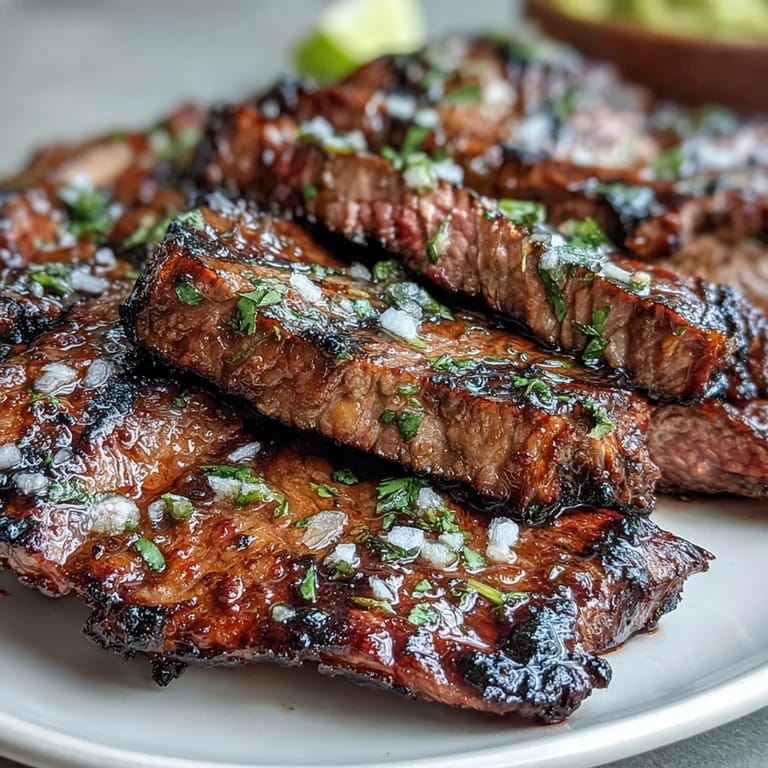 Juicy grilled carne asada piled high on a festive taco bar.