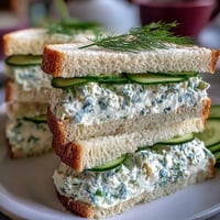 Elegant cucumber and dill Benedictine spread on soft white and wheat bread, perfect for Derby Day tea parties.