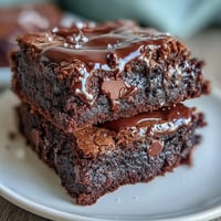 Decadent triple chocolate sourdough brownies with fudgy texture and rich cocoa flavor.